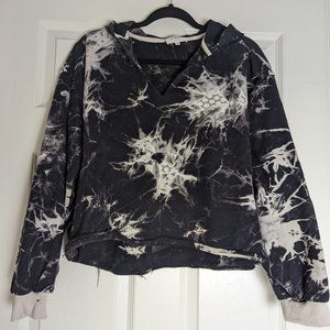 Bohme Womens cropped tie dye hoodie